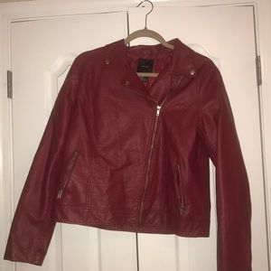Forever 21 maroon leather jacket